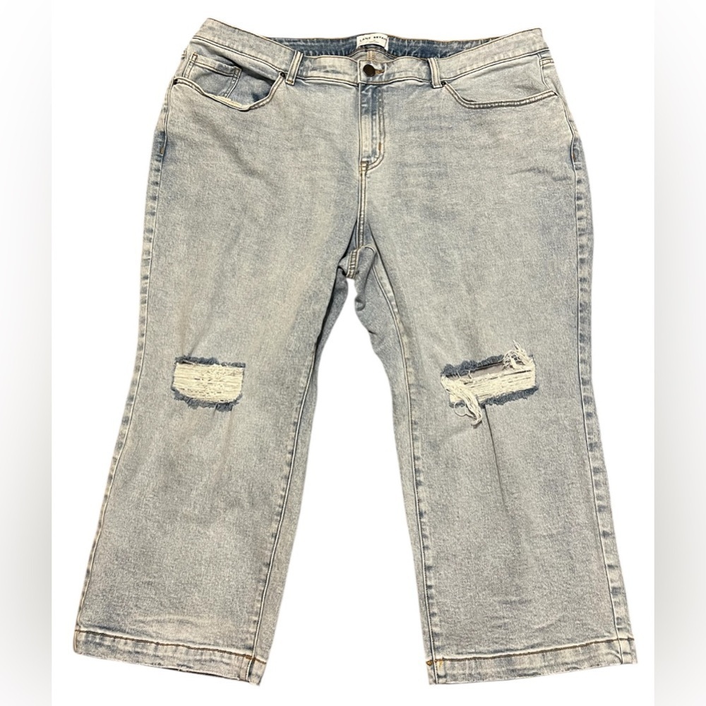 Lane Bryant Jeans Womens Light Wash Denim Ripped